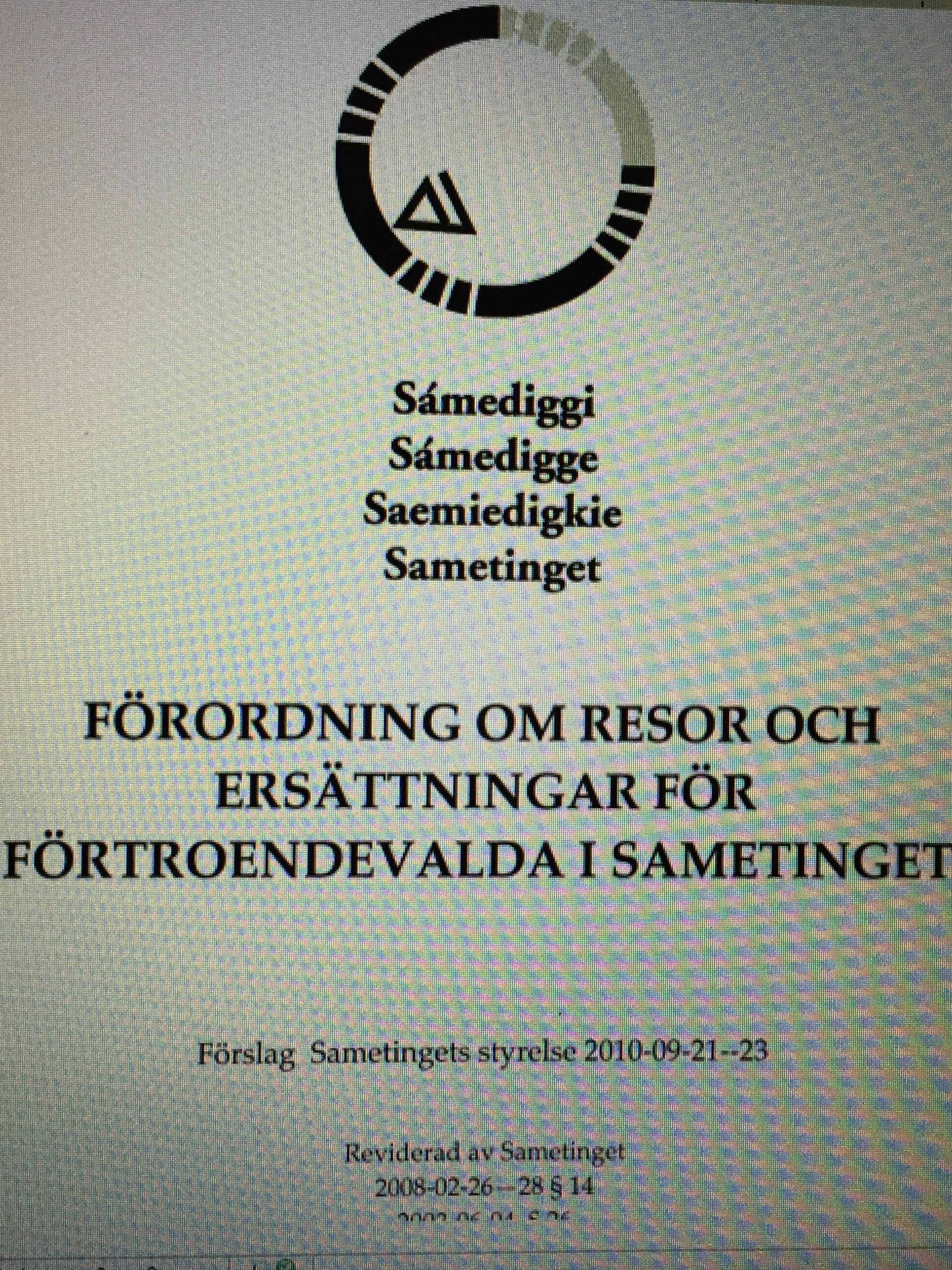 Arvoden för Sametingets förtroendevalda